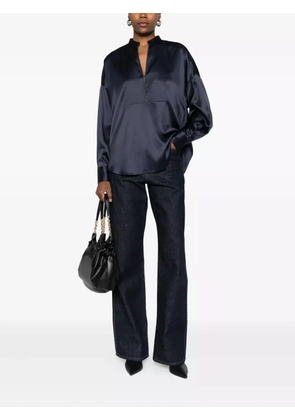 Brunello Cucinelli drop-shoulder silk blouse - Blue