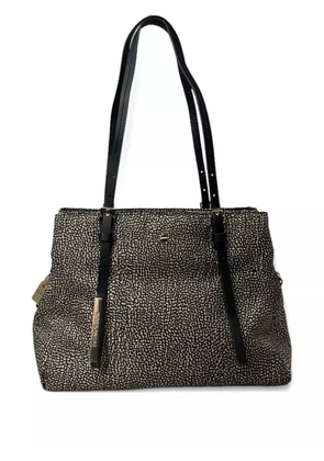 Borbonese medium printed shoulder bag - Black