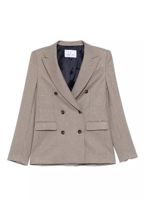 Manuel Ritz double-breasted pied de poule blazer - Brown