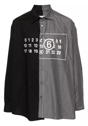 MM6 Maison Margiela Spliced numbers-motif cotton shirt - Black