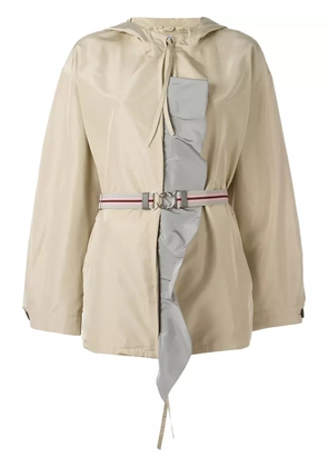 Prada hooded belted jacket - Neutrals