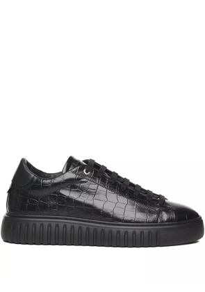 Giuliano Galiano crocodile-effect leather sneakers - Black