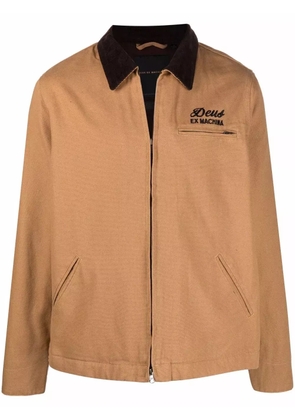 Deus Ex Machina embroidered-logo zip-up windbreaker - Brown
