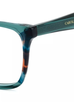 Carolina Herrera square-frame logo-detail glasses - Blue