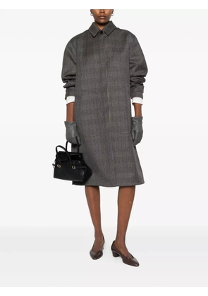 The Row wool-silk check coat - Black