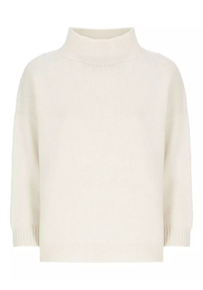 Vanisè high-neck ribbed-trim sweater - White