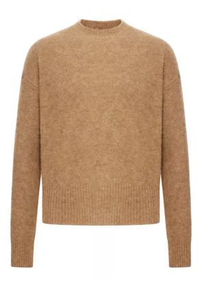 AMI Paris logo-detail crew-neck sweater - Brown