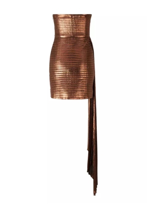 Retrofête Marcy pleated dress - Brown