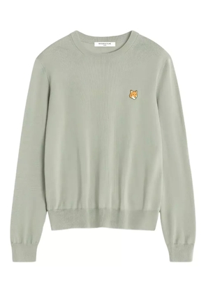 Maison Kitsuné fox head crew neck sweater - Green