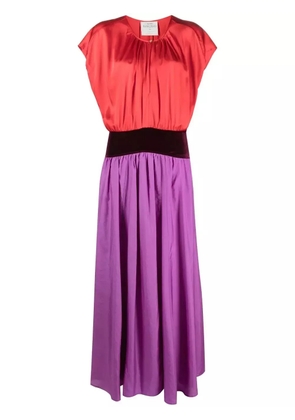Forte Forte colour-block silk maxi dress - Purple