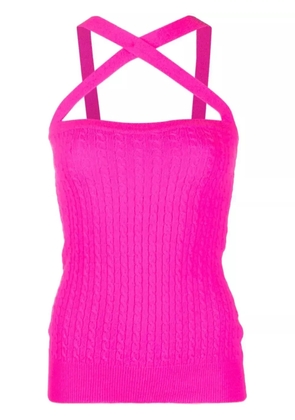 Patou cable-knit halterneck top - Pink