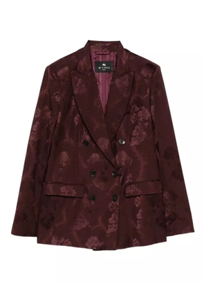 ETRO floral-jacquard double-breasted jacket - Red