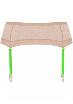Maison Close Corps à Corps mesh garter belt - Neutrals