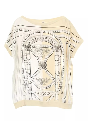 Hermès Pre-Owned colour-block boat-neck knitted top - White