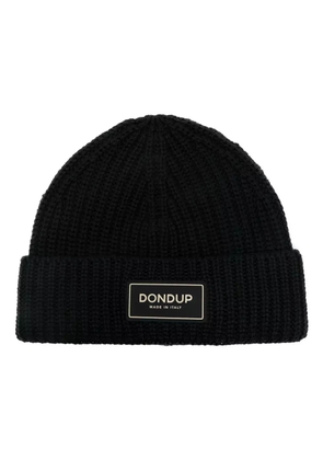 DONDUP logo-patch beanie - Black