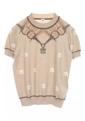 Hermès Pre-Owned intarsia-knit top - Brown