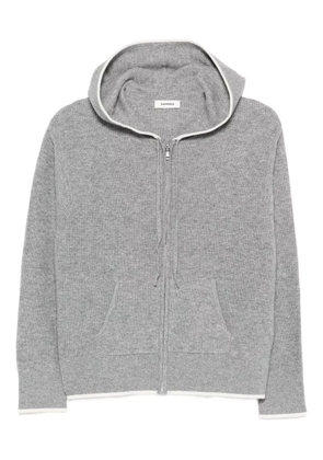 SANDRO ribbed zip-up hooded cardigan - Grey