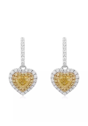 HYT Jewelry 18K yellow and white gold Heart diamond earrings