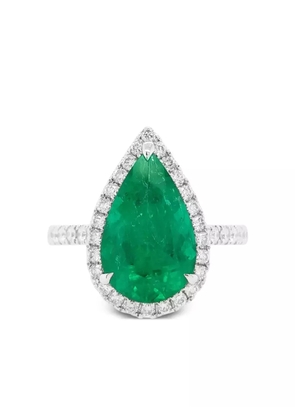 HYT Jewelry 18K white gold diamond and emerald ring