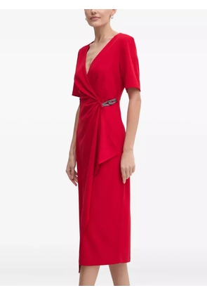 DKNY knot short-sleeve midi dress - Red