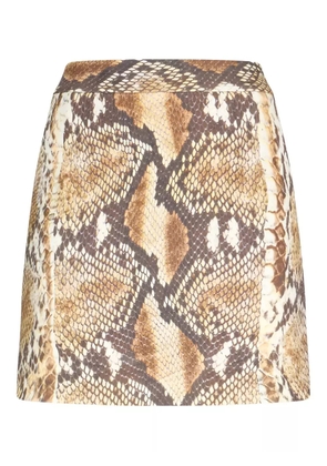 Roberto Cavalli snake-effect skirt - Brown