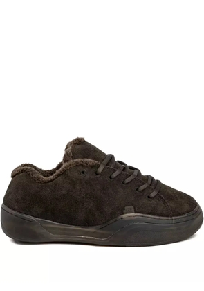 ERL Vamp faux-fur trim sneakers - Brown