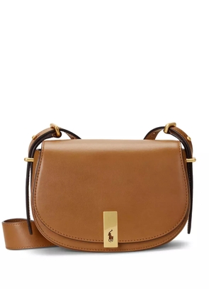 Polo Ralph Lauren small logo-plaque leather crossbody bag - Brown