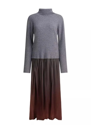 Max & Moi ribbed turtleneck midi dress - Grey