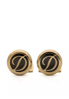 S.T. Dupont logo embellishment round cufflinks - Black
