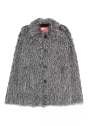 Diesel faux-fur button-fastening jacket - Grey