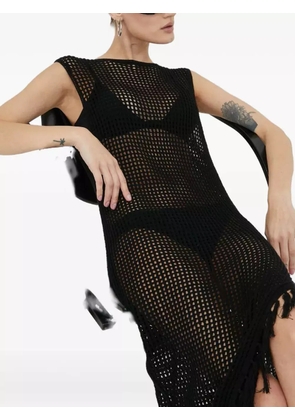 Gestuz fringed openwork dress - Black