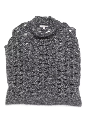Antonelli openwork roll-neck knitted top - Grey