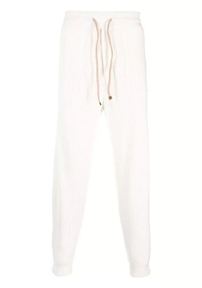 Brunello Cucinelli drawstring cashmere track pants - White