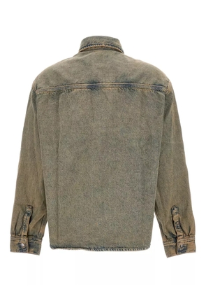 Carhartt WIP logo-patch denim shirt - Grey