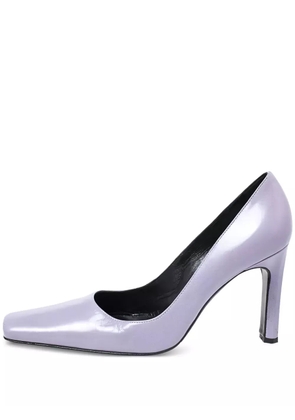 Casadei Vintage leather square-toe pumps - Purple