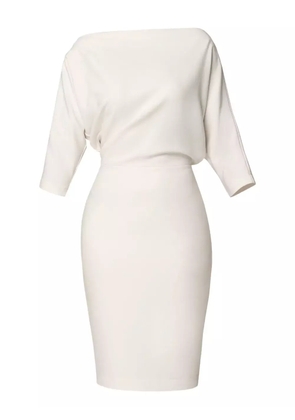 AMALIN boat-neck Grace midi dress - White