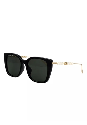 Gucci Eyewear pearl-embellishment square-frame sunglasses - Black