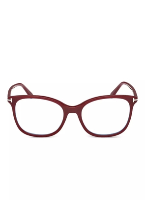 TOM FORD Eyewear hinge-detail round glasses - Red