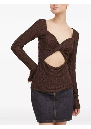 Résumé long-sleeve twisted top - Brown