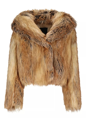 BB Couture long-sleeved faux-fur jacket - Brown