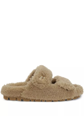 Miu Miu logo-detail sandals - Neutrals