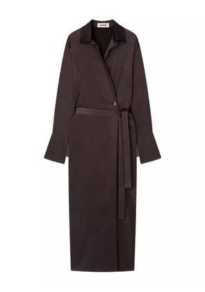 AERON Fara wrap-effect midi shirt dress - Brown