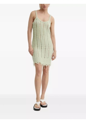 Résumé openwork frayed dress - Green