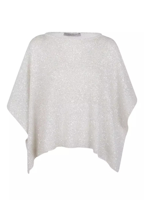 D.Exterior sequin-embellished coat - White