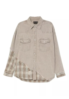 FIVE CM plaid shirt jacket - Grey