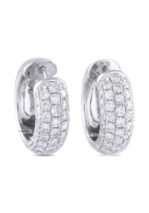 LB Exclusive 18K white gold diamond huggie earrings - Silver