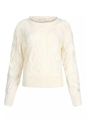 LIU JO openwork gemstones jumper - White