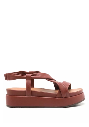 Sarah Chofakian Vionnet leather platform sandals - Brown