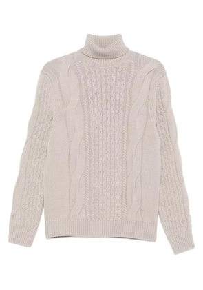LUIGI GENTILE cable-knit roll-neck sweater - Neutrals