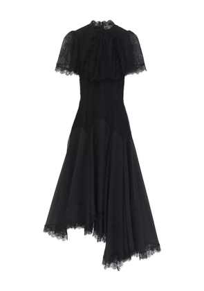 Alexander McQueen lace ruffled midi dress - Black